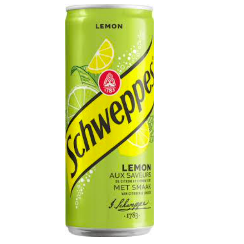 SCHWEPPES LEMON SLEEK 24PCS/11.15OZ(33OML)