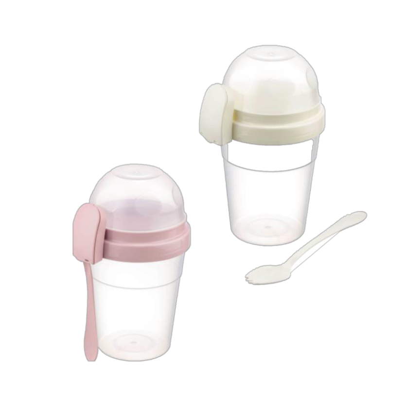 YOGURT/OAT CONTAINER W/SPOON & LID 24PCS 115*98*170MM