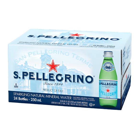 SAN PELLEGRINO GLASS SPARKLING WATER 24PCS/250ML
