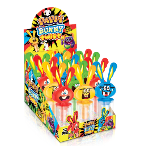 PAPPI BUNNY TWIST WITH CANDY 12PCS/0.45OZ(20GR)