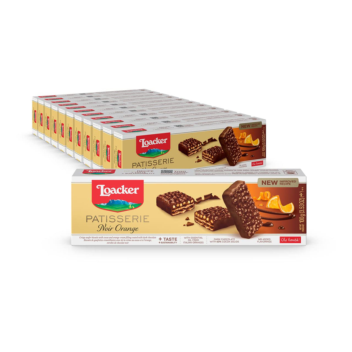 LOACKER PATISSERIE NOIR ORANGE 12PCS/100GR