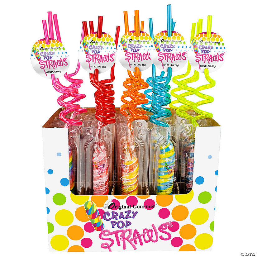 COCCO CANDY CRAZY STRAWS LOLLIPOP 20 PCS/1.05 OZ (30GR)