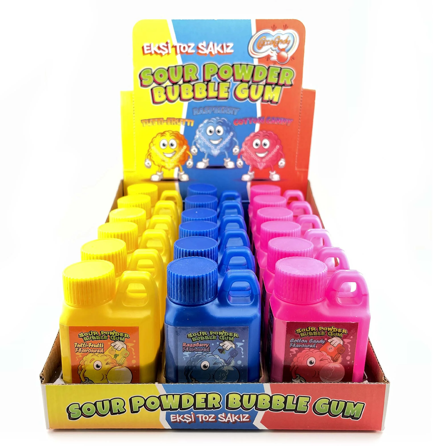 COCCO CANDY SOUR POWDER BUBBLE GUM 18PCS/1.76 OZ (50 GR)