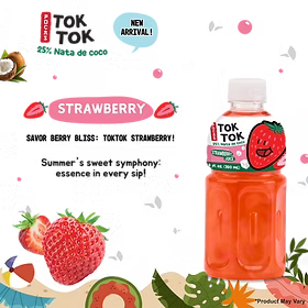 POCAS TOK TOK FRUIT JUICE WITH NATA DE COCO STRAWBERRY 12PCS/10.8OZ