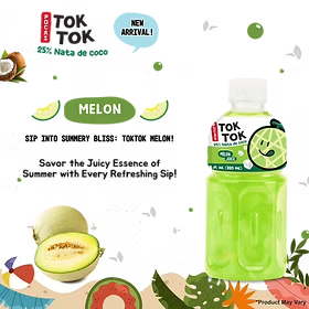 POCAS TOK TOK FRUIT JUICE WITH NATA DE COCO MELON 12PCS/10.8OZ