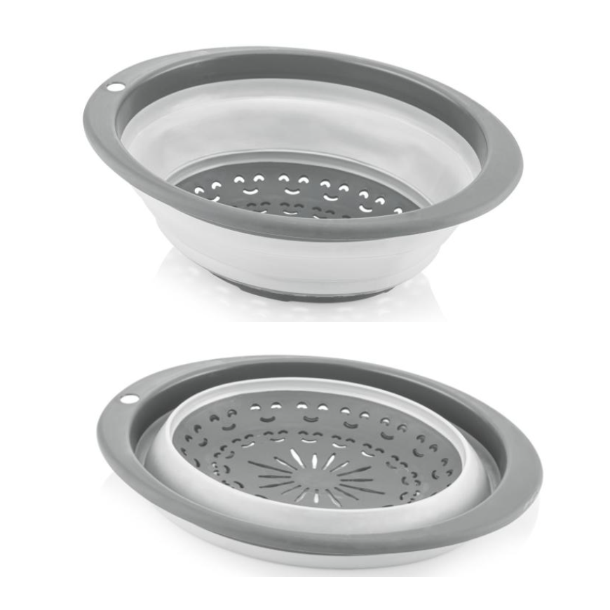 COLLAPSIBLE ROUND STRAINER-GRAY 12PCS 295*230*30MM