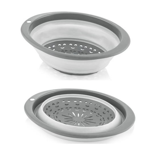 COLLAPSIBLE ROUND STRAINER-GRAY 12PCS 295*230*30MM