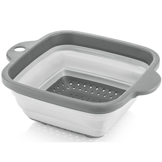 COLLAPSIBLE SQUARE STRAINER-GRAY 12PCS 250*210*30MM