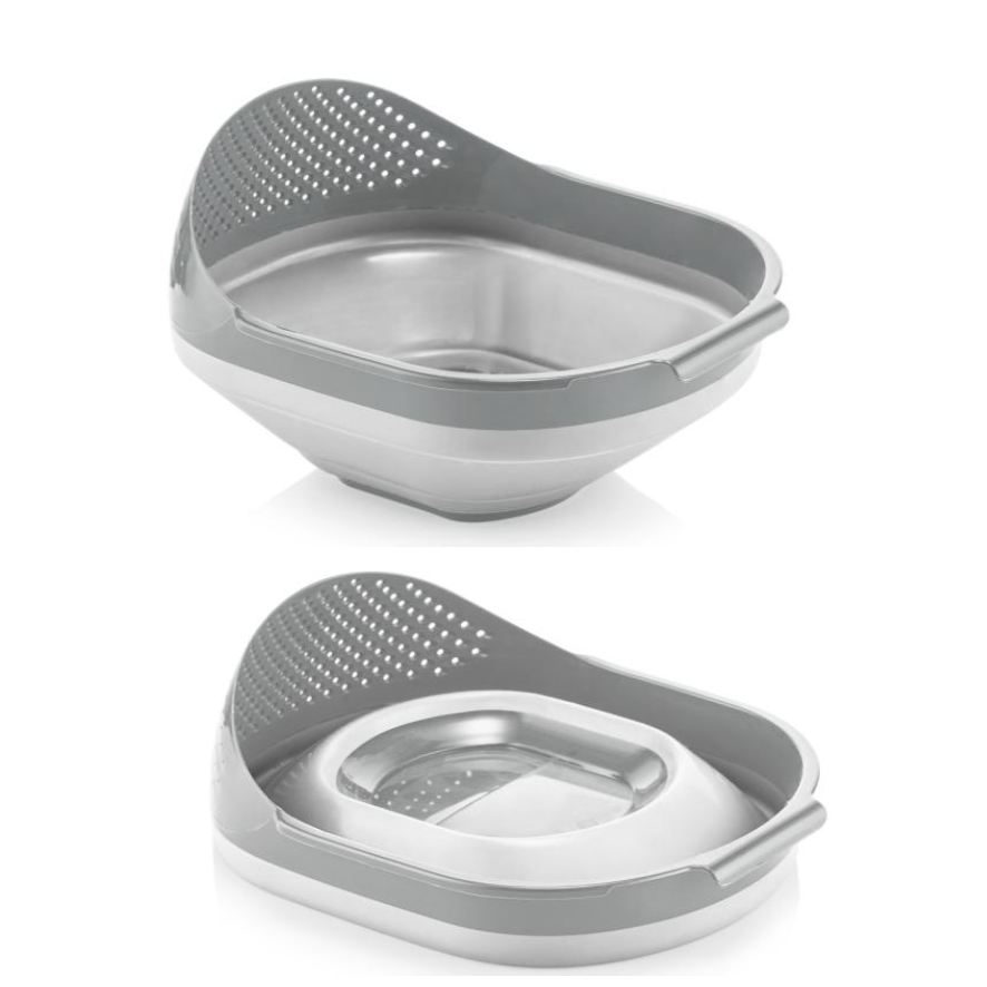COLLAPSIBLE RICE STRAINER-GRAY 12PCS 275*230*100MM