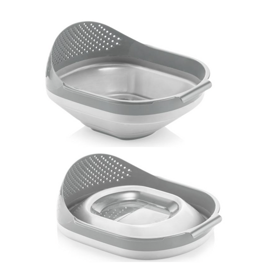 COLLAPSIBLE RICE STRAINER-GRAY 12PCS 275*230*100MM