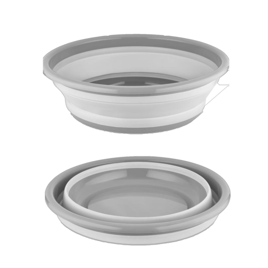COLLAPSIBLE ROUND WASHING TUB-GRAY 12PCS 320*320*48MM
