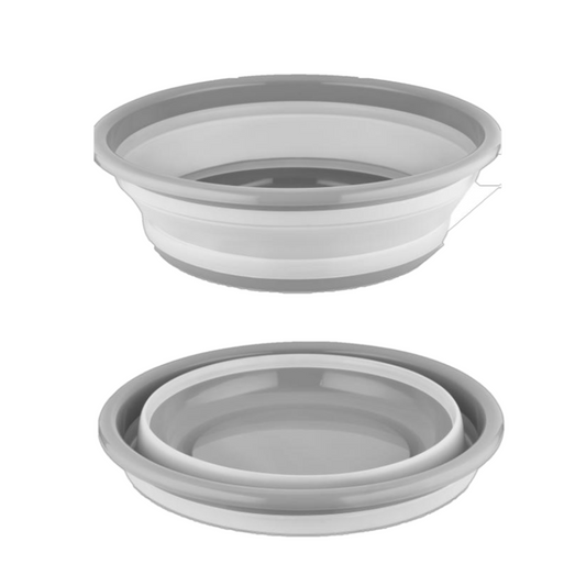 COLLAPSIBLE ROUND WASHING TUB-GRAY 12PCS 320*320*48MM