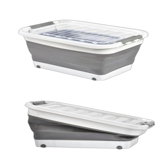 COLLAPSIBLE STORAGE CONTAINER WITH WHEELS 4PCS 30LT