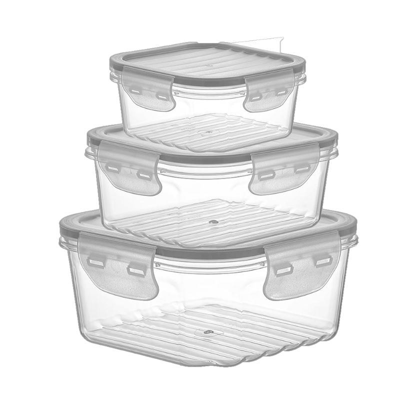 QUICK LEAKPROOF CONTAINER SET-TRANSPARENT 18PCS 170*170*80MM