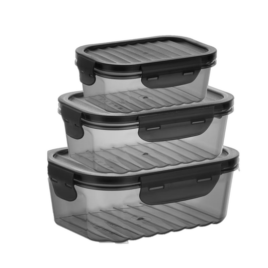 QUICK LEAKPROOF CONTAINER SET-BLACK 18PCS 15*159*80MM