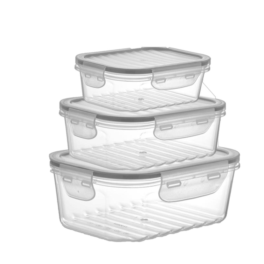 QUICK LEAKPROOF CONTAINER SET-TRANSPARENT 18PCS 15*159*80MM