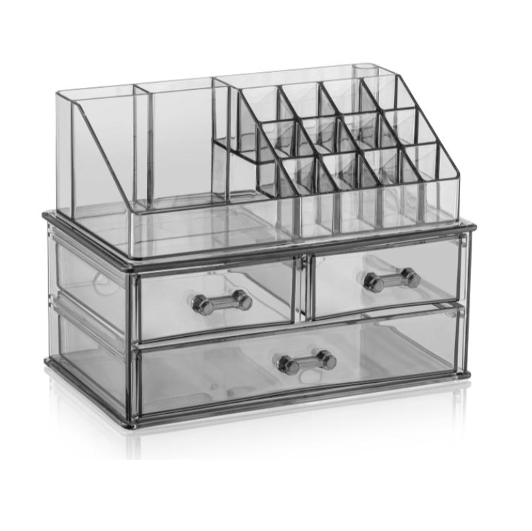MAKEUP ORGANIZER SET WITH 3 DRAWERS 8PCS