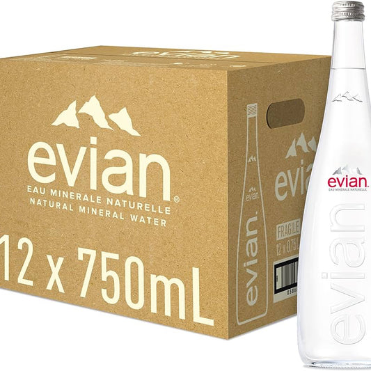 EVIAN GLASS WATER 12PCS/750ML