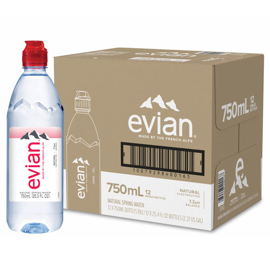 EVIAN SPORT CAP WATER 6PCS/750ML