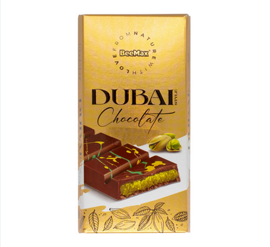BEEMAX DUBAI CHOCOLATE MILK CHOCOLATE WITH PISTACHIO CREAM 1 PC/7.05OZ (200GR)