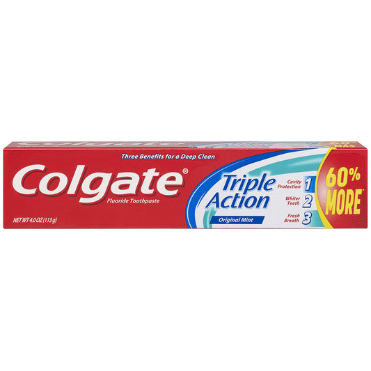 COLGATE TOOTHPASTE TRIPLE ACTION 6PCS/4OZ(2.5OZ+60% FREE)