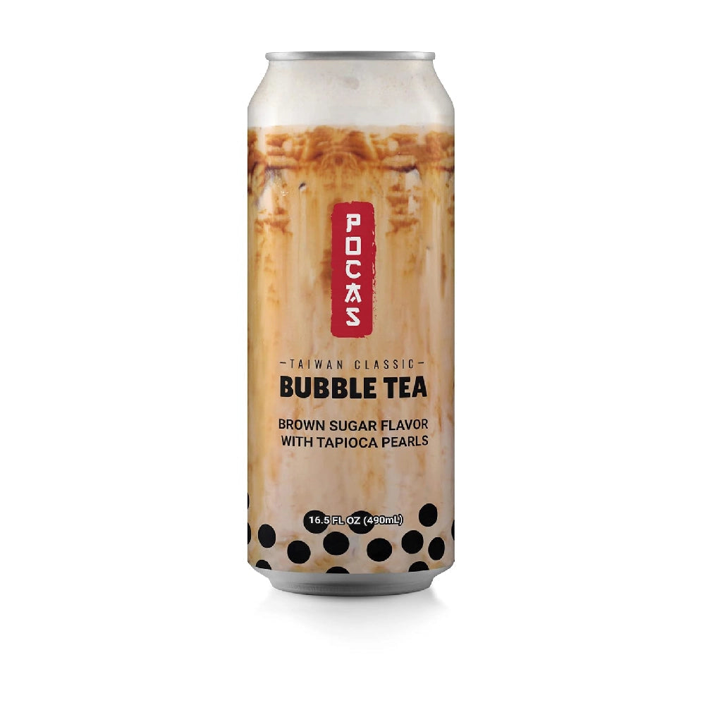 POCAS BUBBLE TEA BROWN SUGAR 24 PCS /16.5 FL (490ML)