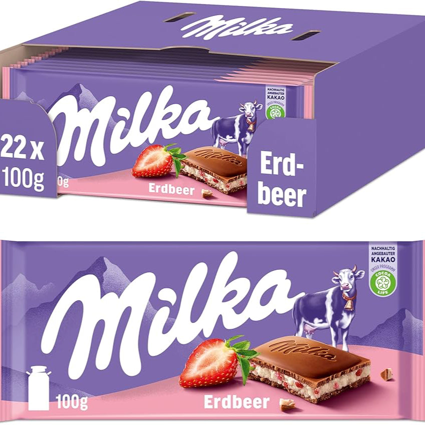 MILKA STAWBERRY YOGHURT 22 PCS/ 3.5 OZ (100 GR)