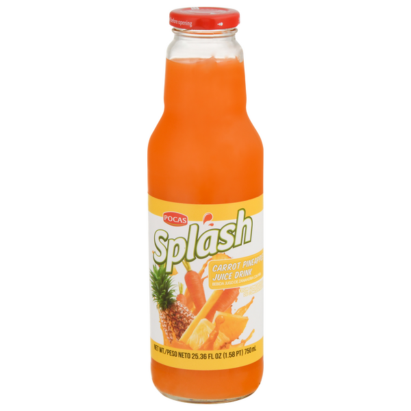 POCAS SPLASH CARROT AND PINEAPPLE JUICE 750ML/ 8 PCS
