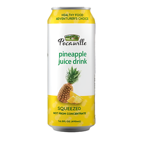 POCASVILLE PINEAPPLE JUICE DRINK 12 PCS / 16.5 FL OZ (490ML)