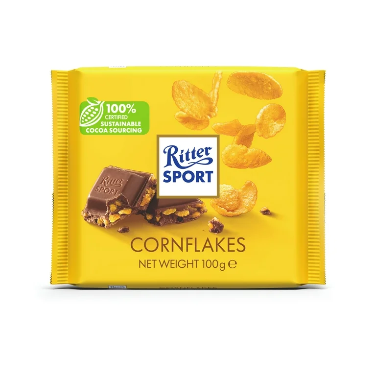 RITTER SPORT MILK W/CORNFLAKES 10PCS/3.5 OZ (100GR)