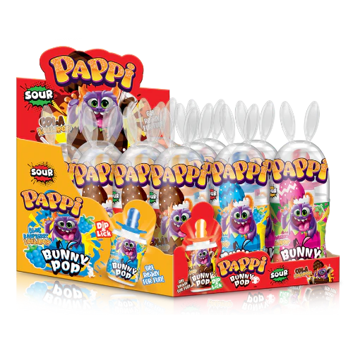 PAPPI BUNNY POP DIPPER WITH CANDY 12PCS/1.13OZ(32GR)
