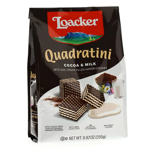 LOACKER QUADRATINI COCOA&MILK 6PCS/4.41OZ(125GR)